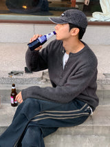 Track string denim pants