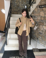 Double button short trench jacket