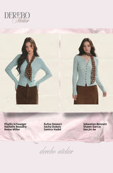 mint dot scarf cardigan