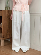 Daily Pintuck Long Wide Cotton Pants (2color)