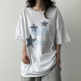 ゴットスターレタリングボクシーフィット半袖Tシャツ