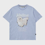 マルチーズイラストレーションハーフスリーブTシャツ