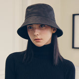 VA Stud Vegan Leather Bucket Hat / Black