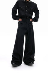 Contrast Stitch Cargo Jeans