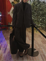 ASCLO Wool Herringbone Retro Jacket & Pants (Charcoal)