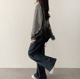 コエルライトウォッシングセミブーツカットデニムパンツ