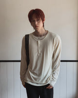 ウレン ウール ヘンリーネック ダブル ロングスリーブTシャツ