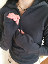 Melo Slim Fit Peach Fleece Half Zip-Up (3c)
