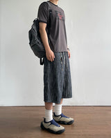 Patch Stripe Bermuda Denim Pants