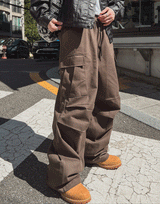 ワイルドピンタックカーゴコットンパンツ