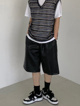 Net see-through dangara v neck knit vest 2C