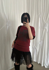 FLOWER PRINTING FLEECE TOP (RED)