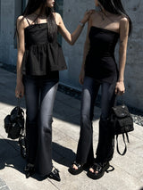 SALE! Side hole long strap sleeveless mini dress (2 colors)