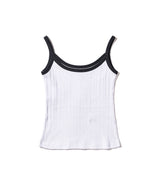 Ringer Sleeveless Top - White/Navy