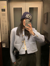 Normable wool winter tweed jacket
