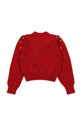 Pom Pom Mix Knit [Red]