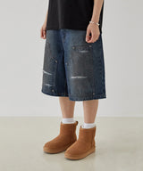 Double Knee Bermuda Pants (Dirty Blue)