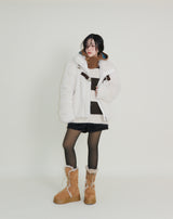 Rachel Two-Belt Detail Short Length Fur Jacket (Lining Quilted)