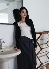 [Made] Tilda Pinuck Slit Long Skirt (charcoal)