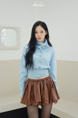 brown leather pumpkin banding skirt
