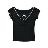 Ringo Lace Neck Half T-shirt