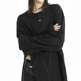 Incision Decky cubic oversized fit long-sleeved T-shirt_BLACK
