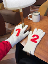 CUSTOM INITIAL KNIT RIBBON GLOVES