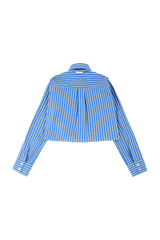 Stripe tie set cropped shirts