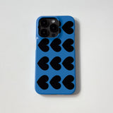Heart Pattern Blue (Matt Phone Case)