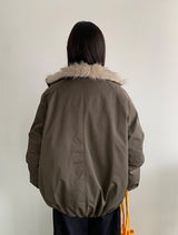 Viewpass High Neck Fur Bomber Jacket