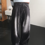 ウタストラップツーピンタックワイドデニムパンツ