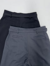 Marron Belted Two-Tuck Wide Slacks