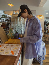 クーリアストライプオーバフィットシャツ