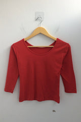 U-Neck Three-Quarter Slim Line Cotton Top