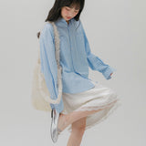 ツー ポケット ストライプ シャツ (LIGHT BLUE)