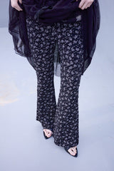 フローラル レース バンディング パンツ(Black)