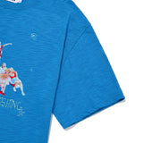 FISHING PEOPLE GRAPHIC LOOSE FIT T-SHIRT [BLUE]