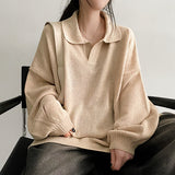 Nifty Bookle Oversized Fit Punching Collar Knitwear