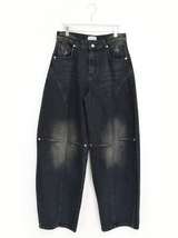 devil black over denim pants