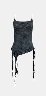 Twist Frill Washed Top