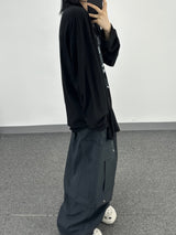 eyelet stud cargo balloon pants