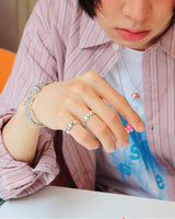 Mushroom cubic ring (OB) (925 silver)