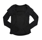 チェックシャーリングニットレイヤード長袖Tシャツセット