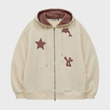 Star Dolphin Check Applique Hood Zip Up