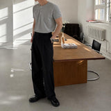 [A-T0150] マッスルフィットヘンリーネック半袖Tシャツ (6色)