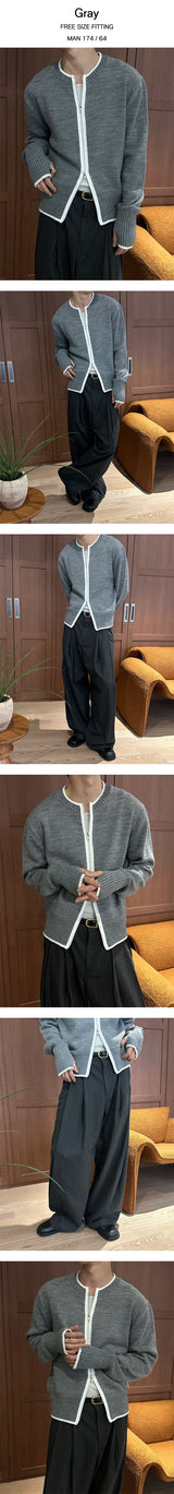 [F/W] Line pinger holl knit zip up(3color)