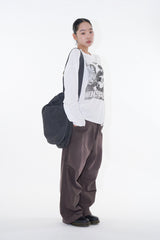 Morrow purple brown wide denim pants