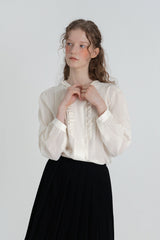 Pony frill blouse_ivory