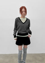 [MADE] Rivni Stripe V-Neck Knit