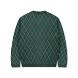 XTK171 Argyle V-Neck Pullover Knit (GREEN)